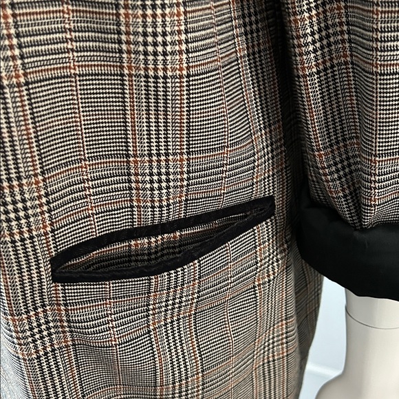 Free People Plaid Velvet Trim Blazer Oversized Boyfriend XS S M - Picture 9 of 16